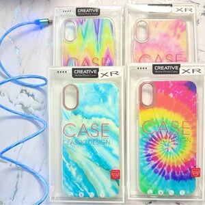 NEW iPhone XR Case Bundle with Light Up Glow Charger and Glass Screen Protector